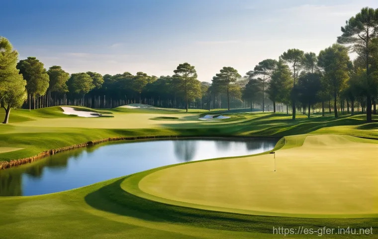 골프 자격증 필수 이론과 과목 정리 - **Prompt:** A female professional golfer on a meticulously manicured putting green, intensely focuse...