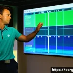 Home 22 골프코치 실무에서 사용하는 장비와 도구 - **Prompt Title: Precision Golf Analysis**
**Image Prompt:** A professional golf instructor, a wo...